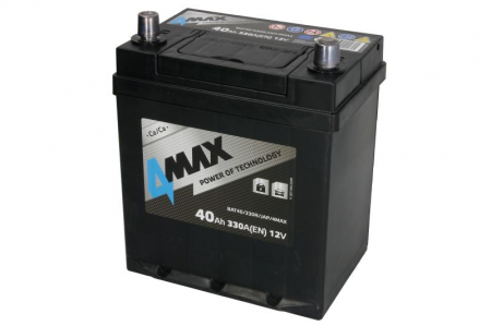 Electrice - Acumulator 4MAX 12V 40Ah/330A (R+ borna subtire (ptr vehicule japoneze) + borna standard) 187x140x225 B01 - flansa de montare 10.5 mm (pornire)