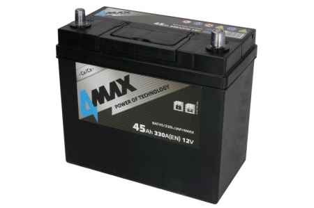 Electrice - Acumulator 4MAX 12V 45Ah/330A (L+ borna subtire (ptr vehicule japoneze) + borna standard) 238x129x227 B00 - fara flansa de montare (pornire)