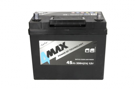 Acumulator 4MAX 12V 45Ah/330A (R+ borna subtire (ptr vehicule japoneze) + borna standard) 238x129x227 B00 - fara flansa de montare (pornire) [2]