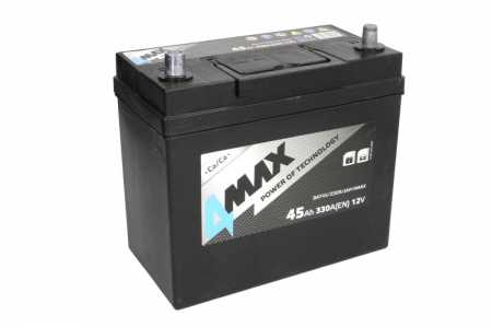 Acumulator 4MAX 12V 45Ah/330A (R+ borna subtire (ptr vehicule japoneze) + borna standard) 238x129x227 B00 - fara flansa de montare (pornire) [1]
