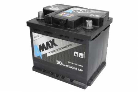 Electrice - Acumulator 4MAX 12V 50Ah/470A (R+ borna standard) 207x175x190 B13 - flansa de montare 10.5 mm (pornire)