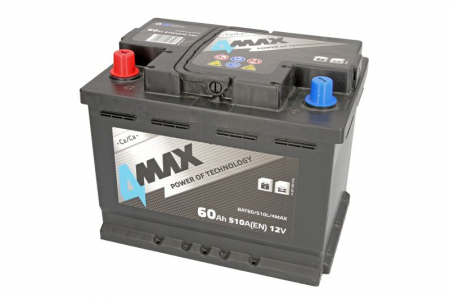 Electrice - Acumulator 4MAX 12V 60Ah/510A (L+ borna standard) 242x175x190 B13 - flansa de montare 10.5 mm (pornire)