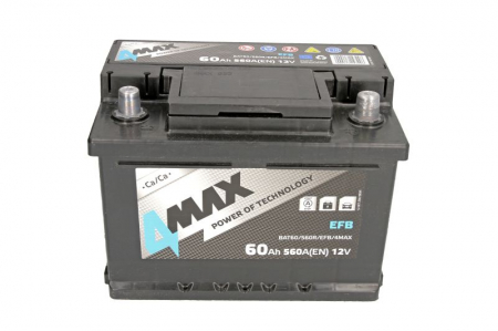 Acumulator 4MAX 12V 60Ah/560A START&Ssuperior EFB (R+ borna standard) 242x175x175 B13 - flansa de montare 10.5 mm (efb/pornire) [2]