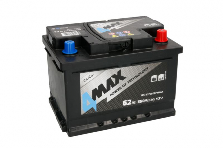 Acumulator 4MAX 12V 62Ah/550A (R+ borna standard) 242x175x175 B13 - flansa de montare 10.5 mm (pornire) [1]