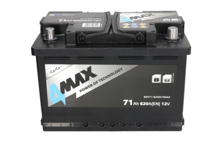 Acumulator 4MAX 12V 71Ah/620A (EN) ECOLINE (R+ borna standard) 278x175x190 B13 - flansa de montare 10.5 mm (pornire) [2]
