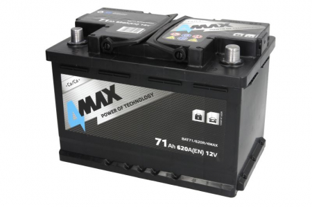 Electrice - Acumulator 4MAX 12V 71Ah/620A (EN) ECOLINE (R+ borna standard) 278x175x190 B13 - flansa de montare 10.5 mm (pornire)