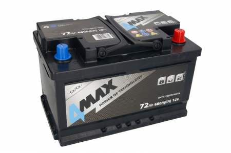 Acumulator 4MAX 12V 72Ah/680A (R+ borna standard) 278x175x175 B13 - flansa de montare 10.5 mm (pornire) [1]