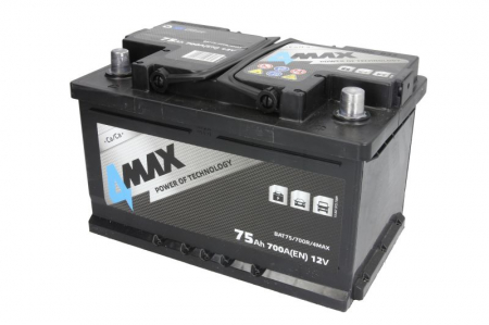 Electrice - Acumulator 4MAX 12V 75Ah/700A (R+ borna standard) 278x175x175 B13 - flansa de montare 10.5 mm (pornire)