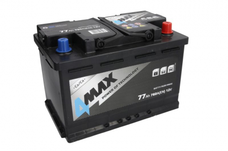 Acumulator 4MAX 12V 77Ah/760A (EN) ECOLINE (R+ borna standard) 278x175x190 B13 - flansa de montare 10.5 mm (pornire) [1]