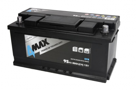 Electrice - Acumulator 4MAX 12V 95Ah/850A START&Ssuperior EFB (R+ borna standard) 353x175x175 B13 - flansa de montare 10.5 mm (efb/pornire)