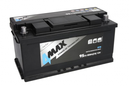 Acumulator 4MAX 12V 95Ah/850A START&Ssuperior EFB (R+ borna standard) 353x175x175 B13 - flansa de montare 10.5 mm (efb/pornire) [1]