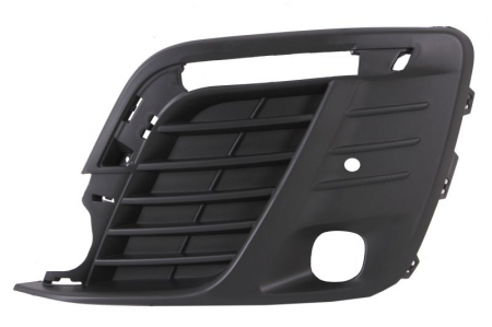 Elemente bara - Element bara fata dreapta (cu orficii lampa ceata, cu orificii senzori parcare, plastic, negru) potrivit PEUGEOT TRAVELLER dupa 2016