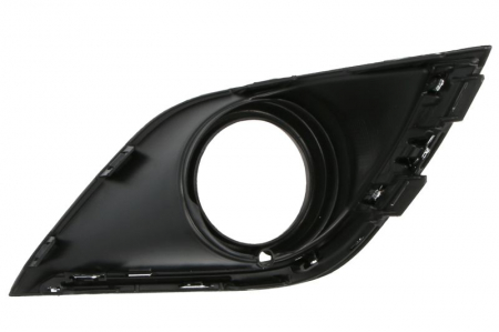 Element bara fata stanga (cu dungi crom, cu orficii lampa ceata, plastic, negru) potrivit MITSUBISHI OUTLANDER III 02.15-09.18 [1]