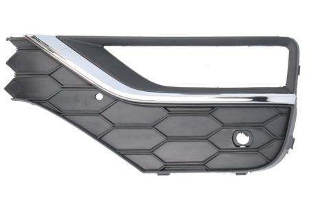 Element bara fata stanga (cu dungi crom, cu orficii lampa ceata, plastic, negru) potrivit VW AMAROK 2H 05.16-05.22 [0]
