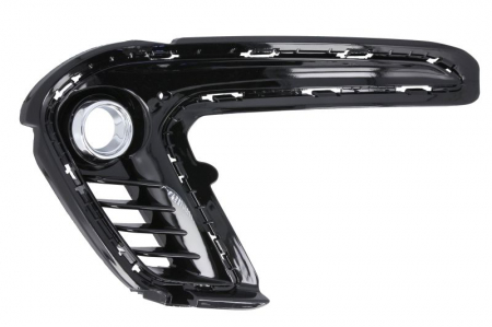 Elemente bara - Element bara fata stanga (cu orificii lampa, plastic, negru/crom) potrivit HYUNDAI ELANTRA VI 2017-2019