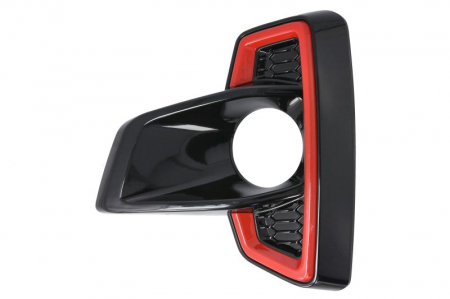 Elemente bara - Element bara fata stanga (plastic, negru lucios/rosu) potrivit TOYOTA HILUX VIII 2018-2020