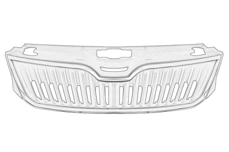 Grile - Element grila fata potrivit SKODA RAPID 2012-2022 (cu dunga cromata, grila)