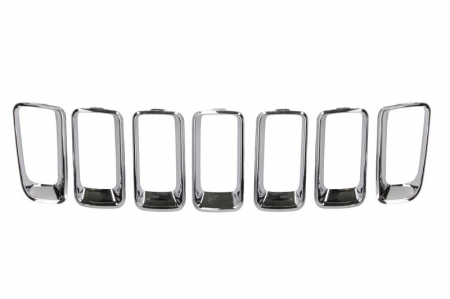 Grile - Element grila fata fata 7 buc, plastic, crom potrivit JEEP COMPASS 05.11-