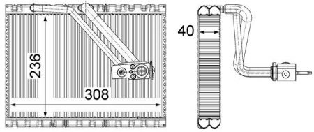 Evaporator aer conditionat potrivit MERCEDES EQV (W447), MARCO POLO CAMPER (W447), V (W447), VITO MIXTO (DOUBLE CABIN), VITO TOURER (W447), VITO (W447) 1.6D-Electric dupa 2014 [1]