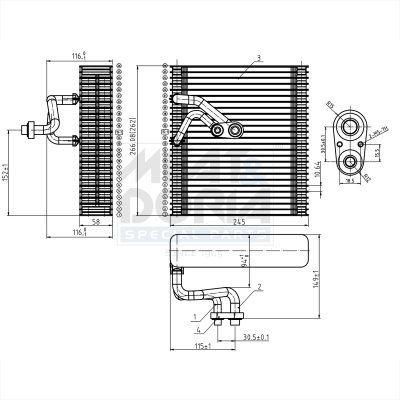 Evaporizator - Evaporator sistem climatizare potrivit CHEVROLET CRUZE; OPEL INSIGNIA A, INSIGNIA A COUNTRY, MERIVA B; SAAB 9-5 1.3D-2.8 dupa 2008