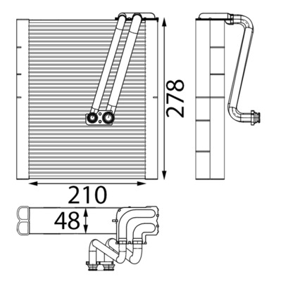 Evaporizator - Evaporator sistem climatizare potrivit MERCEDES A (W176), B SPORTS TOURER (W246, W242), CLA (C117), GLA (X156) 1.6/1.8D/2.0 2011-2019