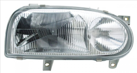 Faruri - Far Dreapta potrivit VW GOLF III (2*H1, electric, fara motoras, culoare interior: argintiu)