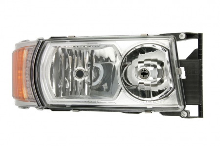 Far dreapta (4*LED/8*LED/H1/H21W/H7, reglaj electric crom, insertii crom, Semnalizator portocaliu) SCANIA P,G,R,T dupa 2004 Iluminat auto - Far dreapta (4*LED/8*LED/H1/H21W/H7, reglaj electric crom, insertii crom, Semnalizator portocaliu) SCANIA P,G,R,T dupa 2004