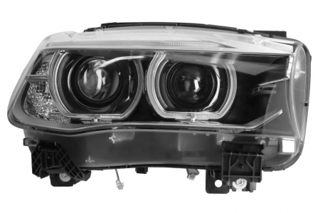 Faruri - Far Dreapta potrivit BMW X5 (F15, F85), X6 (F16, F86) pana in 2018 (bi-xenon, D1S/LED/W21/WY21W, automat, cu motor, culoare insert: negru)