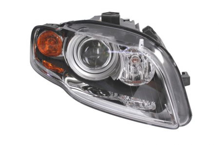 Iluminat auto - Far dreapta (D1S/H7, reglaj electric, cu motoras, do 10.2006, fundal galben) AUDI A4 2004-2008