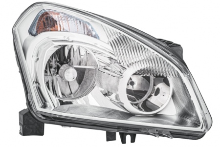 Iluminat auto - Far dreapta (D2R/H7, reglaj electric, cu motoras, fundal cromat) NISSAN QASHQAI I 2007-2010