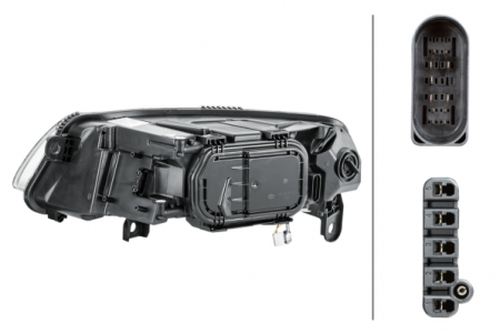 Far dreapta (D2S/P21W/PY21W, reglaj electric, cu motoras, fundal negru/insertii crom,) AUDI A6, A6 ALLROAD 2006-2011 [1]