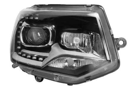 Iluminat auto - Far Dreapta (D3S/H7/LED/PY24W, electric, cu motor, culoare insert: cromat, culoare semnalizator: transparent) potrivit VW TRANSPORTER T5 2003-2015