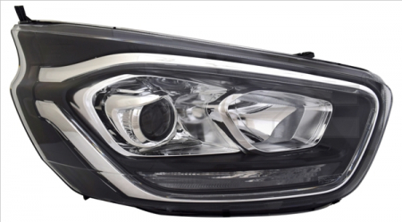 Far dreapta (H1/H7/LED, cu motor, culoare insert: negru) potrivit FORD TRANSIT / TOURNEO CUSTOM 07.17-12.23