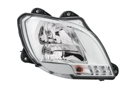 Far dreapta (H1/H7/P21W, electric, cu motor, cu lumina de zi, culoare insert: crom platinat, culoare indicator: transparent) potrivit DAF CF, XF 106 10.12- [0]