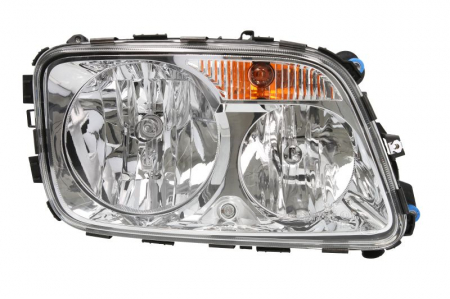 Piese Auto - Far dreapta (H1/H7/PY21W/W5W, reglaj manual, argintiu, Semnalizator portocaliu) MERCEDES ACTROS MP2 / MP3 dupa 2002