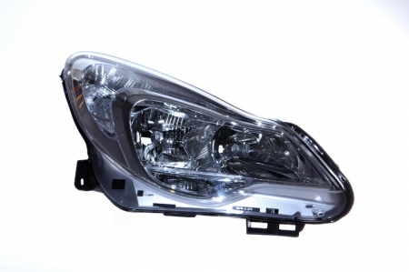 Iluminat auto - Far dreapta (H1/H7, reglaj electric, cu motoras, fundal cromat) OPEL CORSA D