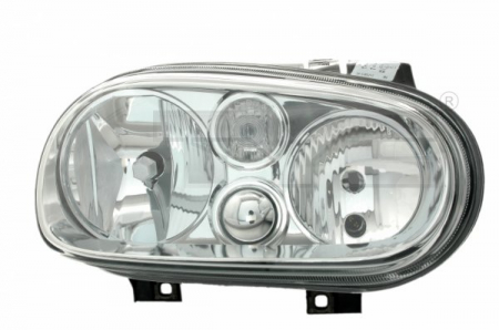 Far dreapta (H1/H7, reglaj electric, cu motoras, fundal cromat) VW GOLF IV