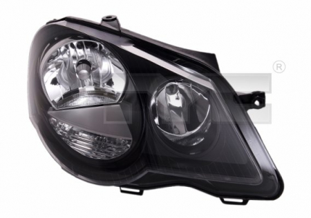 Iluminat auto - Far dreapta (H1/H7, reglaj electric, cu motoras, fundal negru) VW POLO 2005-2009