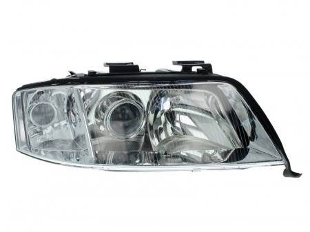 Iluminat auto - Far dreapta (H1/H7, reglaj electric, fundal cromat) AUDI A6 1997-2005