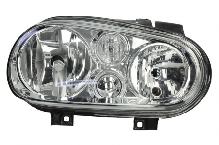 Piese Auto - Far dreapta (H1/H7, reglaj electric, fundal cromat) VW GOLF IV 1997-2006