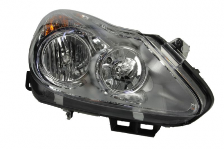 Far Dreapta (H1/H7/W5W, electric, cu motor, halogen, culoare interior cromat, culoare semnalizator: transparent) potrivit OPEL CORSA D [0]