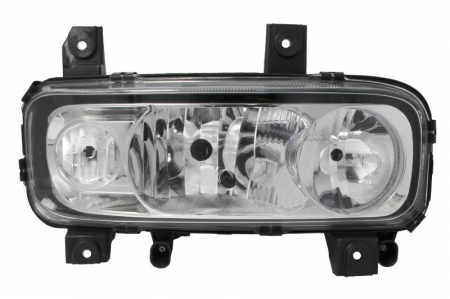 Piese Auto - Far dreapta (H1/H7/W5W, manual, fara motor, cu lumina de ceata, culoare insert: crom platinat) potrivit MERCEDES ATEGO, ATEGO 2, ATEGO 3 01.98-