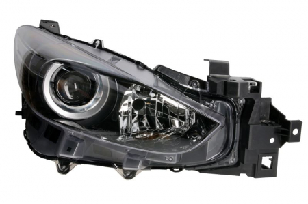 Piese Auto - Far dreapta (H11/H15, electric, cu motoras, fundal negru) MAZDA 3 2017-2019
