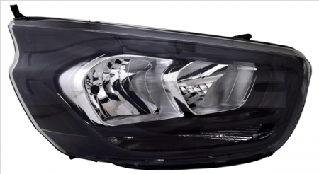 Far dreapta (H15/H7, cu motor, DRL, culoare interiorie: negru) potrivit FORD TRANSIT / TOURNEO CUSTOM 07.17-
