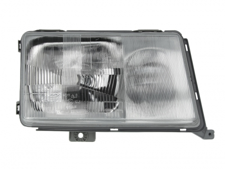 Iluminat auto - Far dreapta H3/H4, pneumatic,interior crom, semnalizator transparent MERCEDES W124 intre 1984-1992