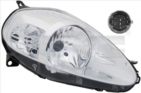 Faruri - Far dreapta (H4, electric, cu motoras, fundal cromat) ABARTH GRANDE PUNTO FIAT GRANDE PUNTO dupa 2008