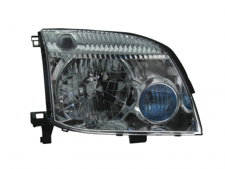 Iluminat auto - Far dreapta (H4, electric, cu motoras, fundal negru/albastru) NISSAN X-TRAIL