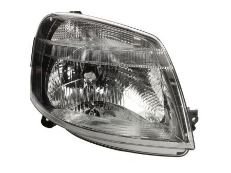 Iluminat auto - Far dreapta (H4, electric, cu motoras, fundal negru/insertii crom) CITROEN BERLINGO PEUGEOT PARTNER 2002-2008