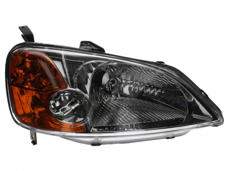 Piese Auto - Far dreapta (H4, electric, manual, fundal cromat, fundal portocaliu) HONDA CIVIC 2001-2003