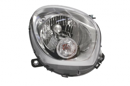 Iluminat auto - Far Dreapta (H4/P21W, electric, cu motor, culoare insert: cromat, culoare semnalizator: alb) potrivit MINI COUNTRYMAN (R60), PACEMAN (R61)